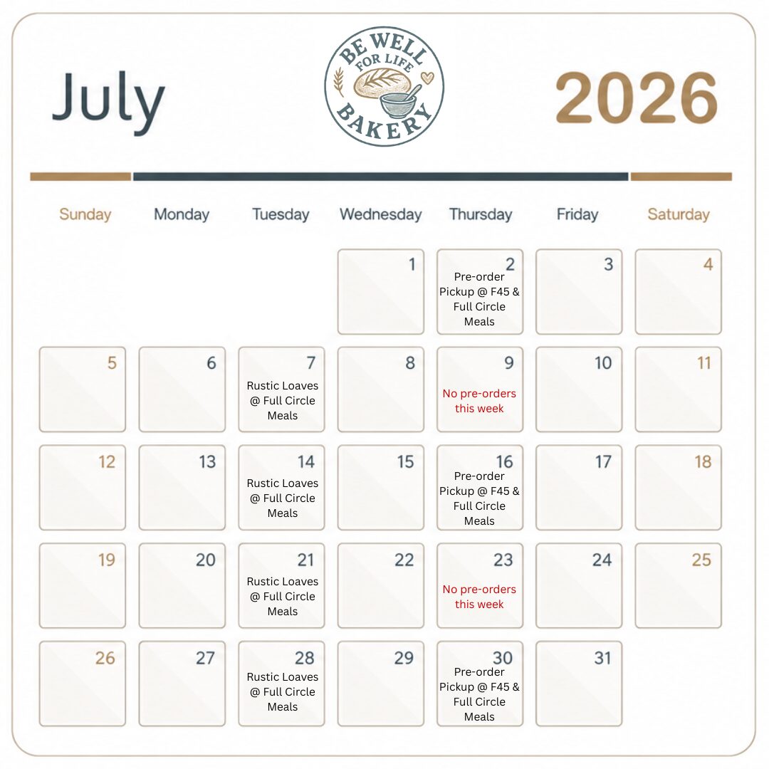 July baking calendar