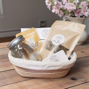 sourdough starter and tea gift basket