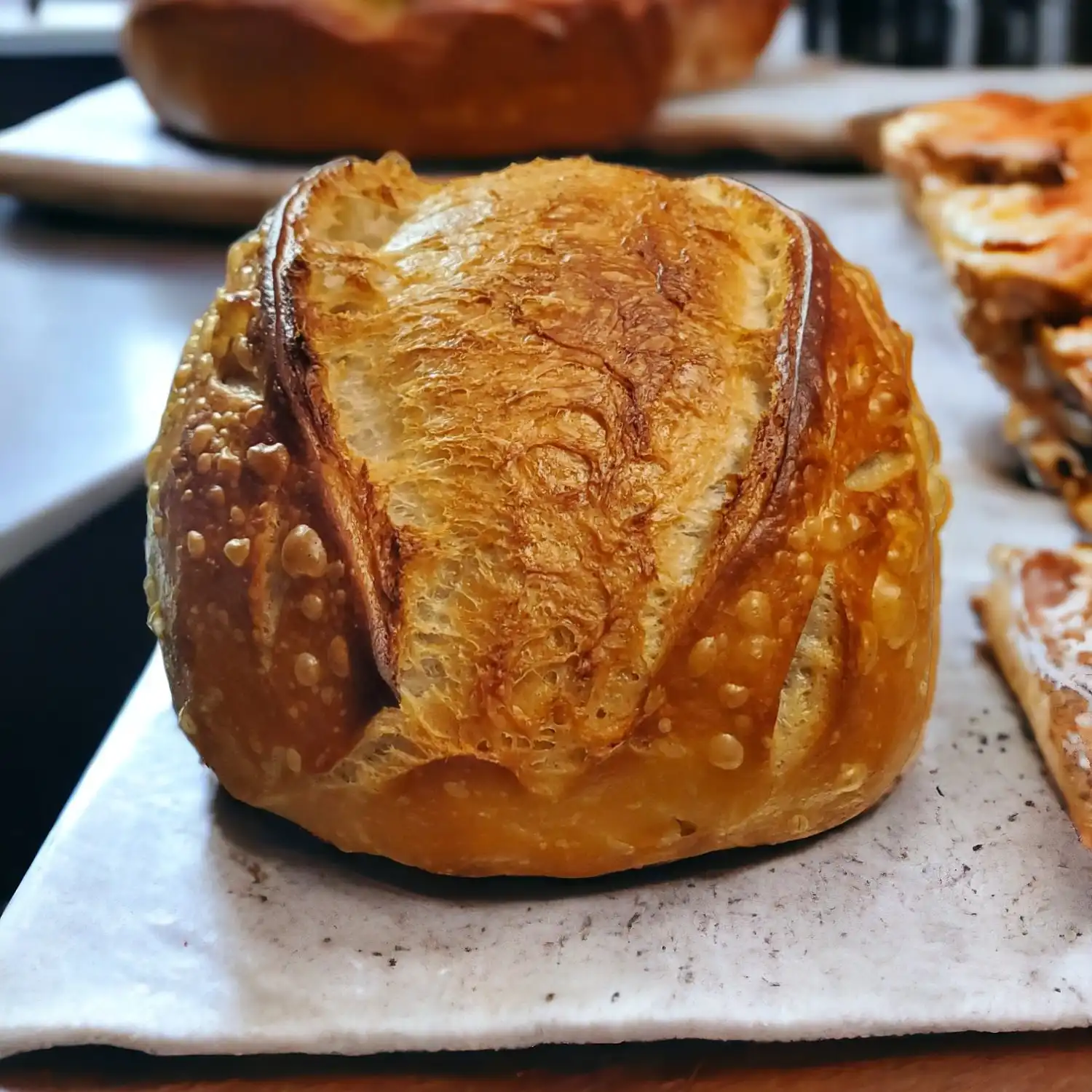 fresh sourdough bread baked in Michigan micro-bakery