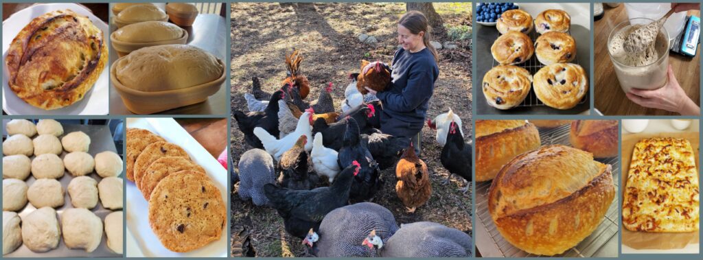 Me with chickens and bread