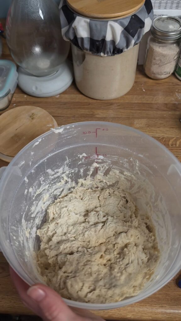 shaggy mixed dough