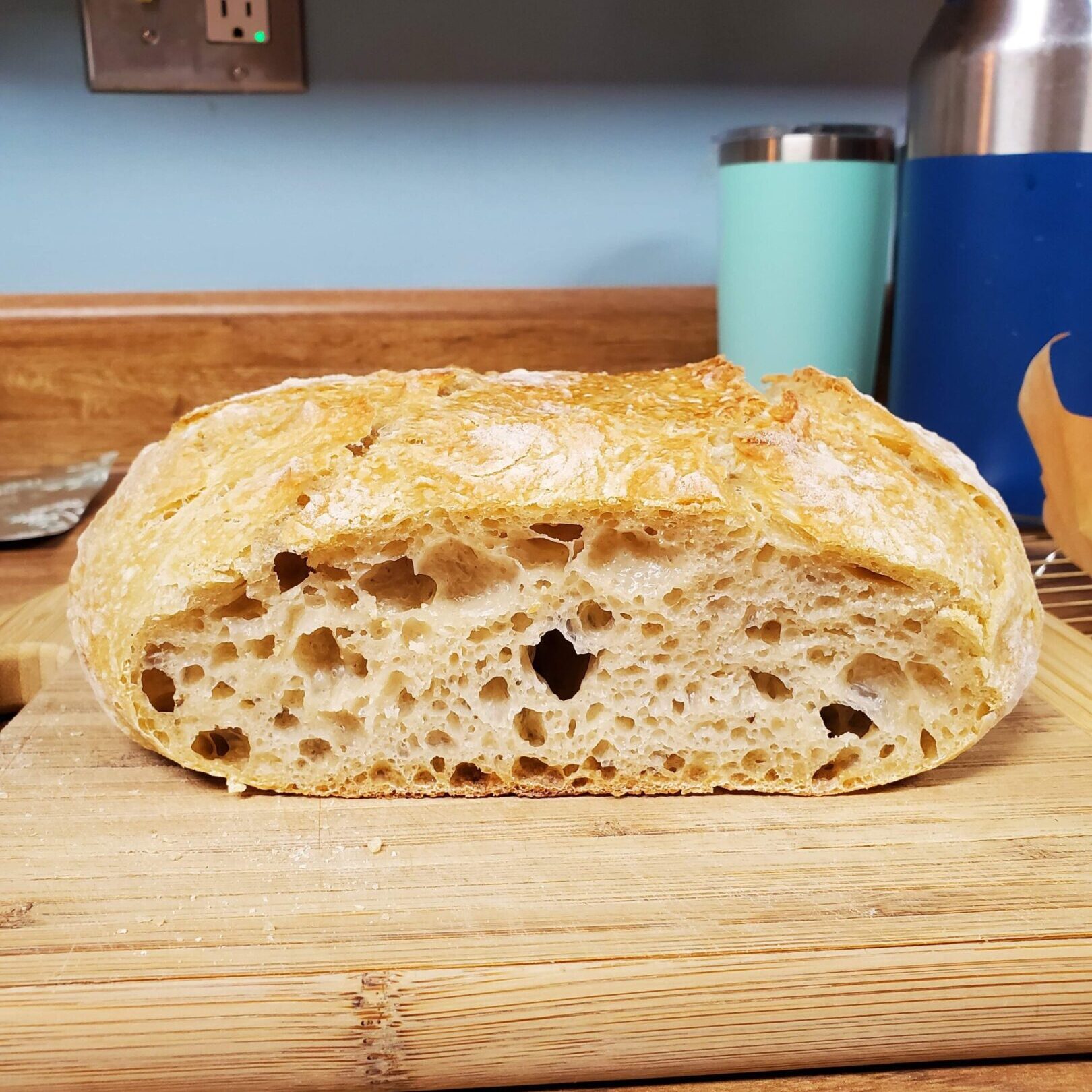flat sourdough loaf